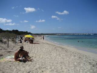 People enjoying the beach on Formentera