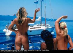 'Nude Beaches' cruising off Corfu 'Nude Beaches' cruising off Corfu