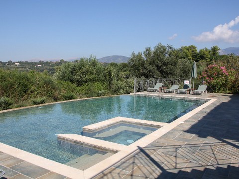 The large pool provides privacy with views