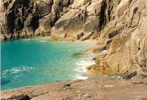 Rog climbing to little  cove