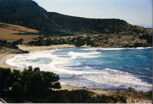 Livadia beach on a rough day