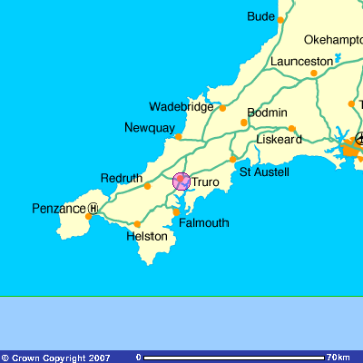 Map of Cornwall