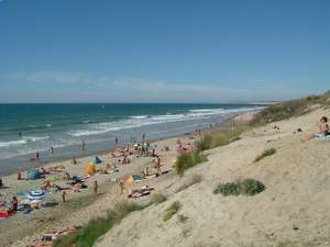 Naturist beach scene