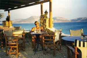 Jan drinking a beer on Koufonisia