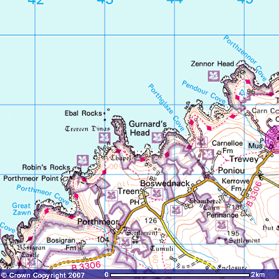 Map of Zennor area